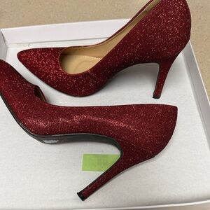 Elegant Red Glitter Stilettos